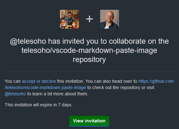 GitHub invitation